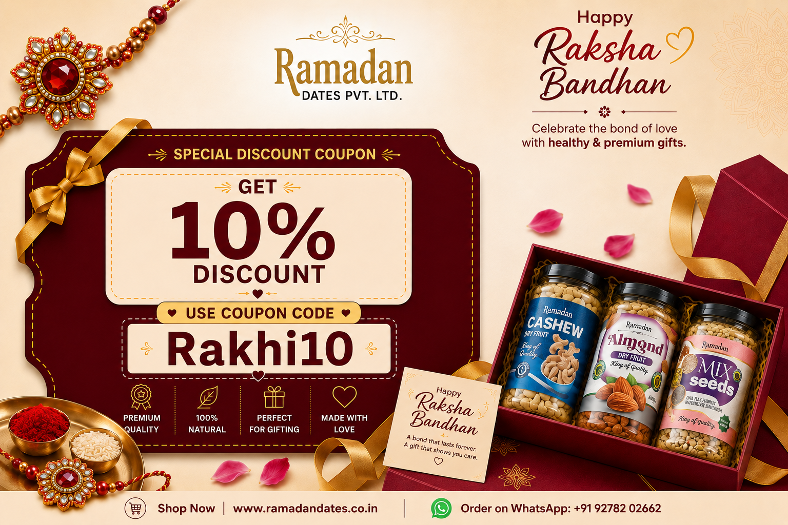Rakhi Almond Delight Gift Box 350g - Image 2