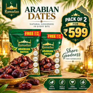 Ramadan Arabian Dates Pack of 2 | Premium Quality Natural Khajoor | Rich in Fibre | Healthy Snacks & Gifting